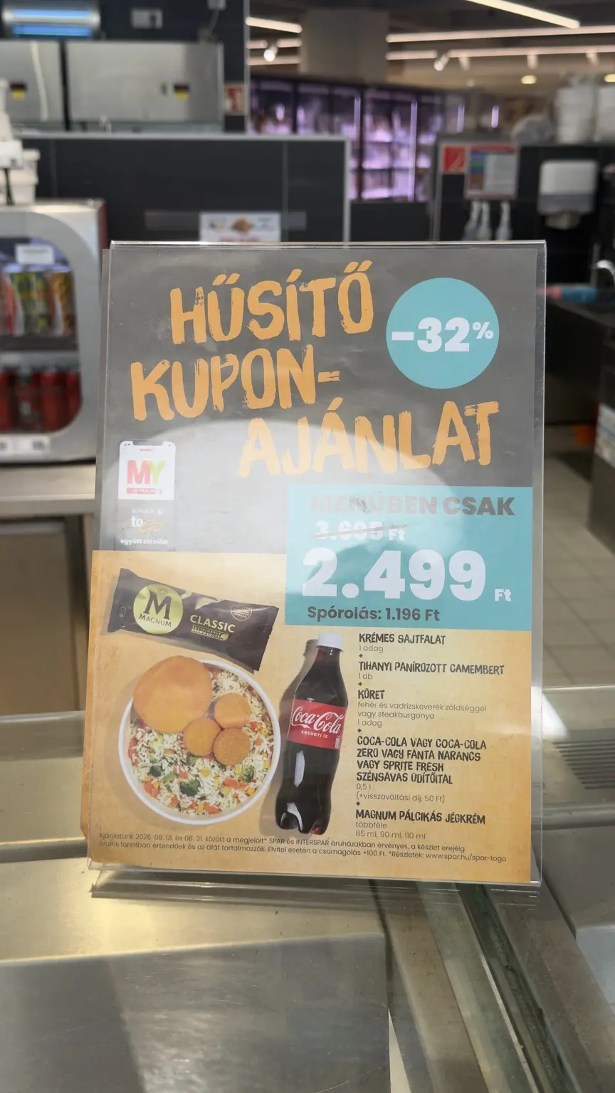 SPAR Hűsítő kupon öt termékkel, 2499 forintos csomagárral és 32 százalékos kedvezménnyel
